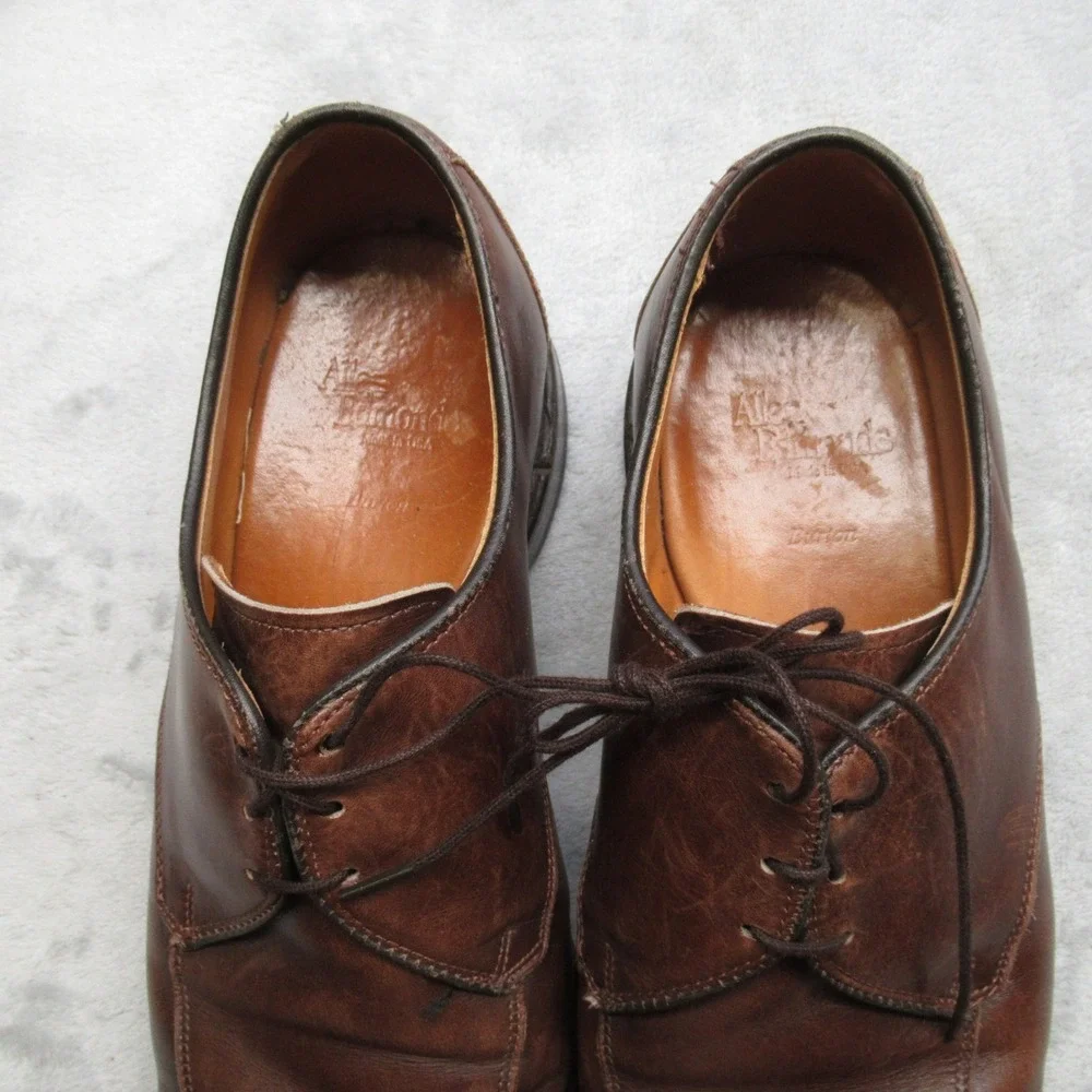Allen Edmonds Burton Dress Shoes Men 9.5 3E Brown Leather Bicycle Blucher USA